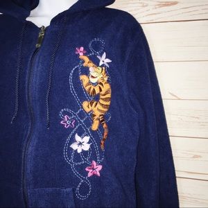 Disney Tigger Navy Blue Fleece Hooded Jacket Sz.L